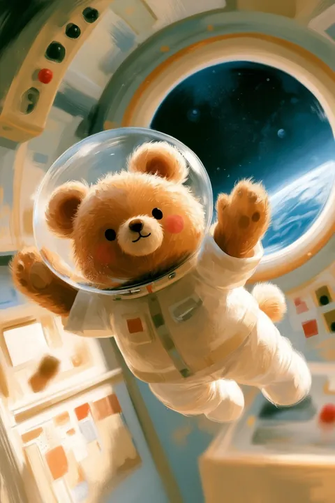 Astronaut bear — collectible card from the Professions collection